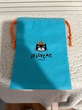 Jellycat Bright Turquoise Drawstring Pouch with Orange Cords - BAG ONLY